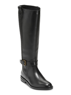 Женские черные сапоги для верховой езды COLE HAAN с накидкой на ремешке и пряжкой из миндальной кожи 8 B