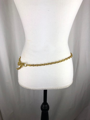 Vtg  Gold Tone Metal Triple Chain Swag Belt 42