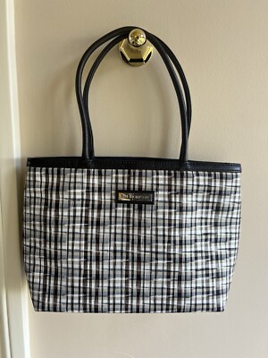 Jim Thompson Women's Handbag Tote Black Leather & Silk NWOT