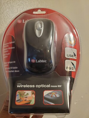 Labtec Wireless Optical mouse 800 4 Way 4 Button Scrolling USB PS2 Adapter 