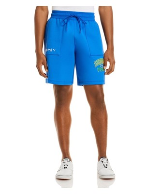 

PUMA Мужские синие спортивные шорты на шнуровке, Синий, 59845189