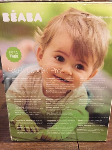 BEABA Babycook Pro Baby Food Maker Healthy Cook Steam Blend Reheat Defrost Meals