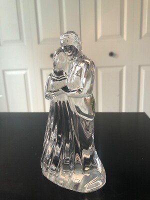 RETIRED Waterford Lead Crystal Bride & Groom  Figuerine 7 1/4  Wedding Couple 