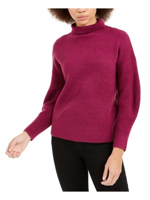 

FRENCH CONNECTION Женский фиолетовый свитер с высоким воротником и длинными рукавами с заниженными плечами