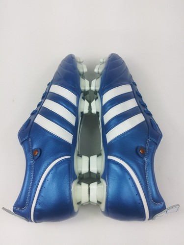 Adidas Mens Rare adiPURE TRX FG Leather 048480 Blue White Soccer Cleats Size 9.5