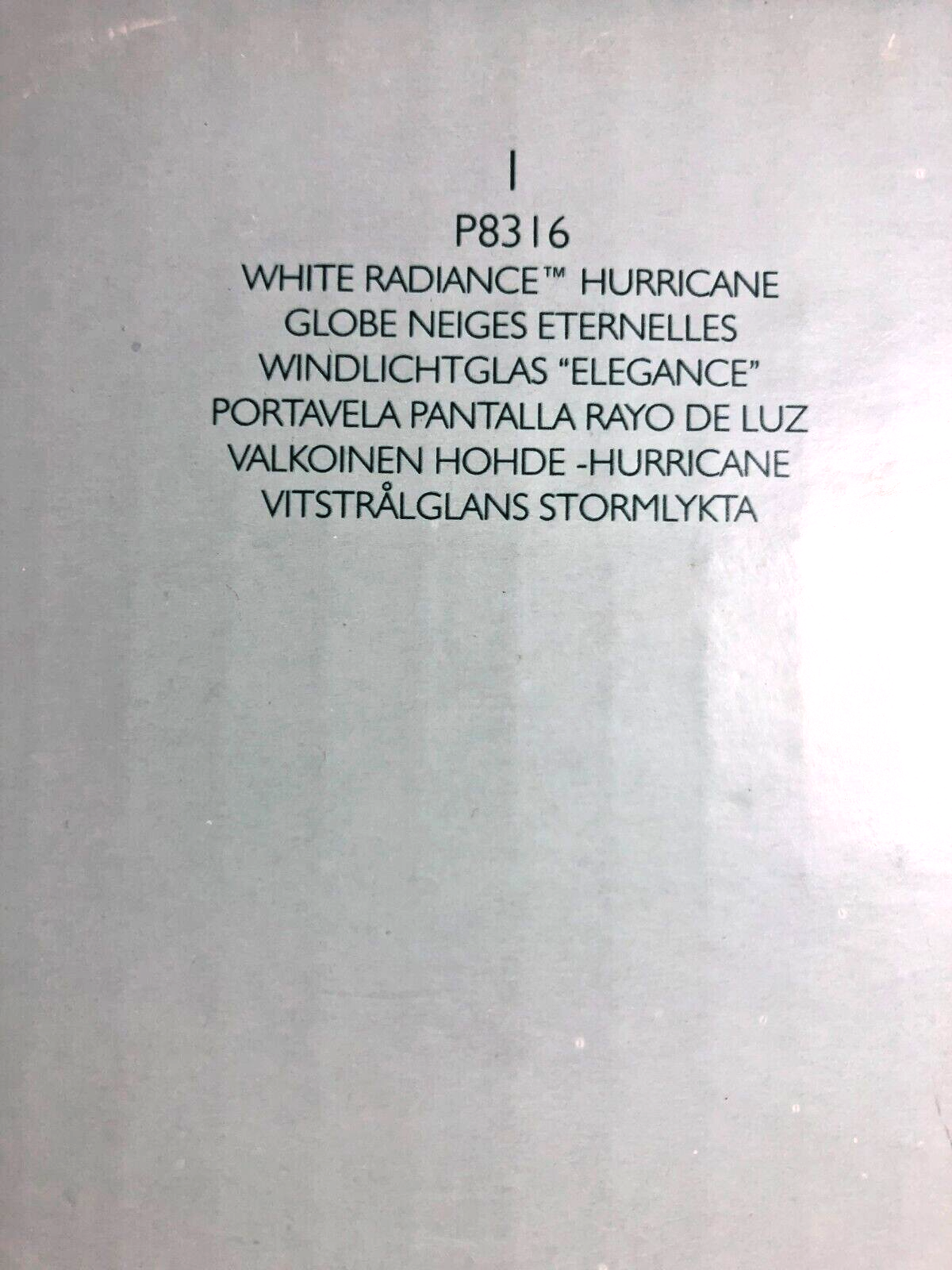Retired PARTYLITE Large White Radiance Hurricane Candle Holder P8316