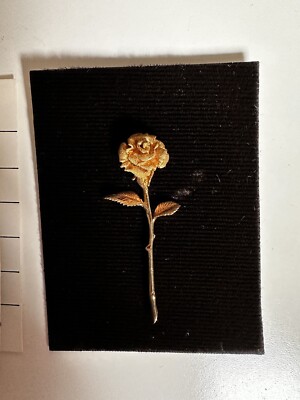 Dan Levin 14K Gold Rose Pendant ''Solitaire'' 1980 COA NOS