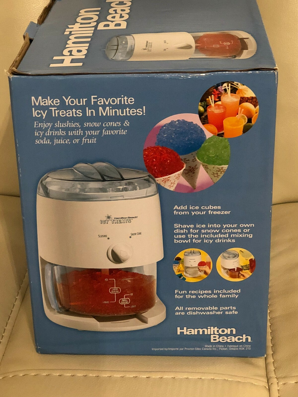 Hamilton Beach 68050 Icy Treats Ice Shaver Snow Cone Maker Machine Crusher