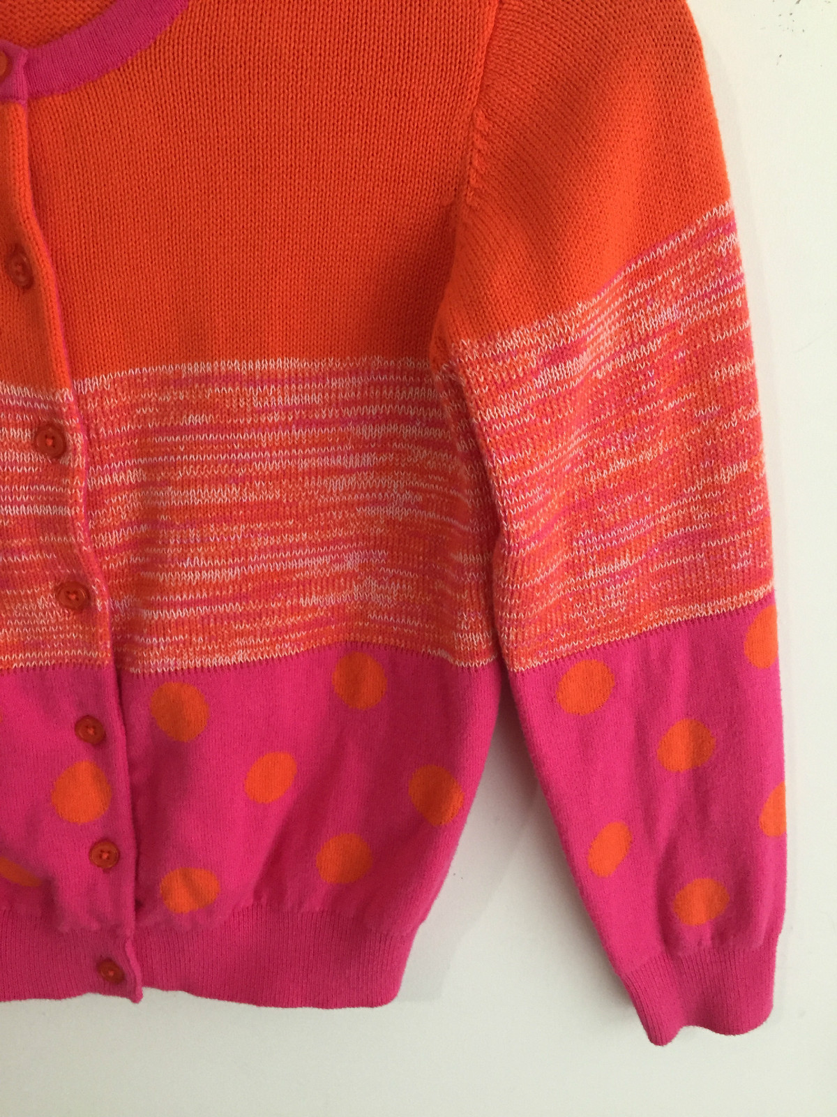 Hanna Andersson Cotton Cardigan Sweater Orange & Fuchsia Size 130