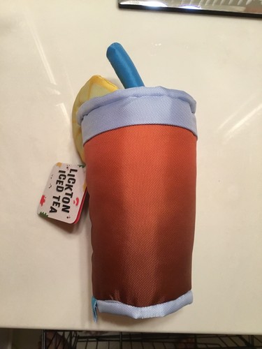 Bark & Co BarkBox Lickton Iced Tea Street Fair Spiky Tube Squeaky Dog Toy NWT