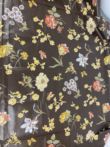 vintage USA fablic ラグ Vintage 80s Cotton Chintz Fabric- Large Print Floral