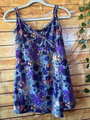 REI Womens Tank Top Sz S (4) Purple Gray Bra Shelf