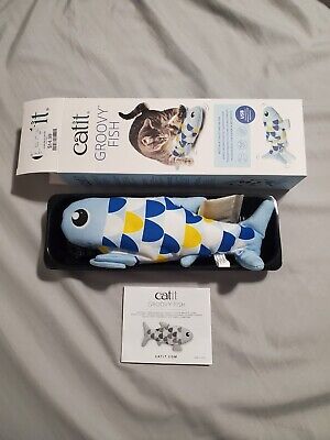 Catit Groovy Fish Interactive Motion Activated Rechargeable Cat Toy With Catnip