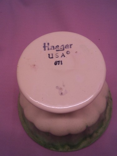 VTG Haeger Pottery USA #71 Yellow Green 6