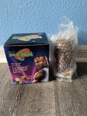 Vtg Michael Jordan Space Jam Ceramic Figural Mug  