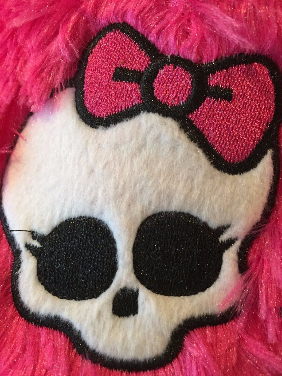 New -Cute -  Pink Furry Monster High Slippers - Girls - Size M 13-1