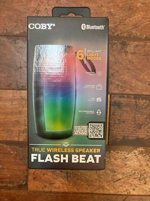 COBY True Wireless Speaker Flash Beat with 6 Light Modes Rechargeable Bluetooth