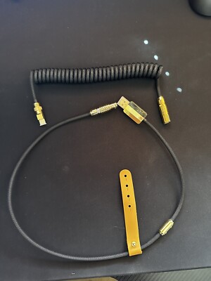 MelGeek Coiled USB-C Artisan Braided Cable for Mechanical Gaming Keyboard