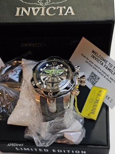 Pre-owned Invicta - Star Wars 228 Grogu Mandalorian - Venom 1000m Baby Yoda Mens Watch
