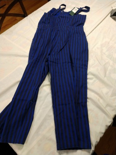 Wild Fable Kids Size Large L Overalls Over All Black/Blue Striped  New with Tags