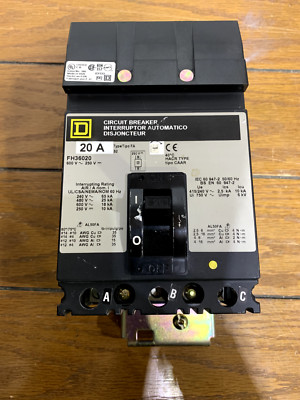 NEW TAKEOUT SQD FH36020 (20A-600V-25K AIC) *SHIPS SAME DAY UPS*