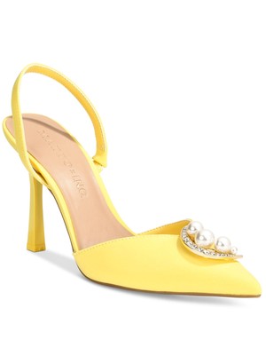 

INC Womens Yellow Mateo Victoria Pointed Toe Stiletto Slip On Slingback, Желтый, 10015328900