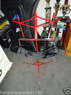 FOLDING RED MUSIC STAND WITH BAG CASE STAGE STUDIO SCHOOL HOME PRACTICE HOLDER !