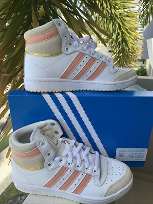 H00271 Size 7.5 Adidas Top Ten Hi Women’s Shoes Sneakers White Ambient Blush