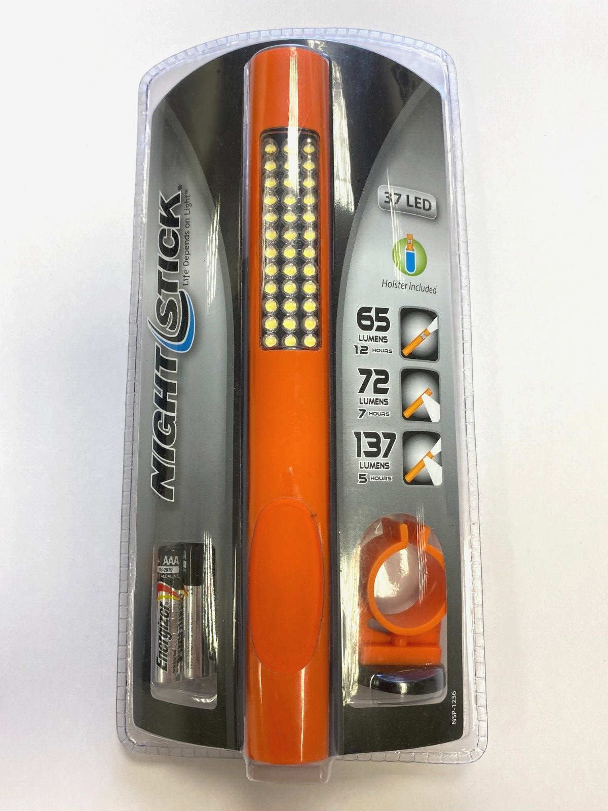 Nightstick Police Multi-Function Flashlight 137 Lumens Max NSP1236 ORANGE