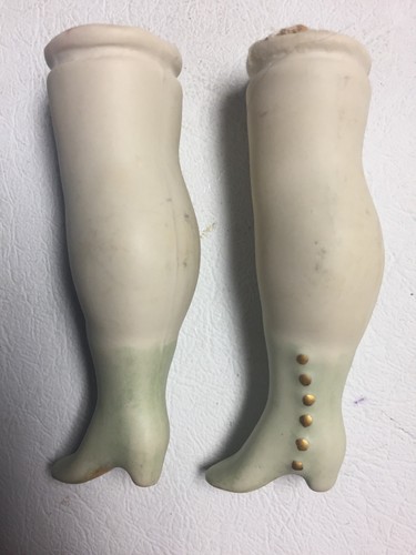 Antique vintage Large Parian Doll legs 3. 5” Long And 3.125” Around At Top.