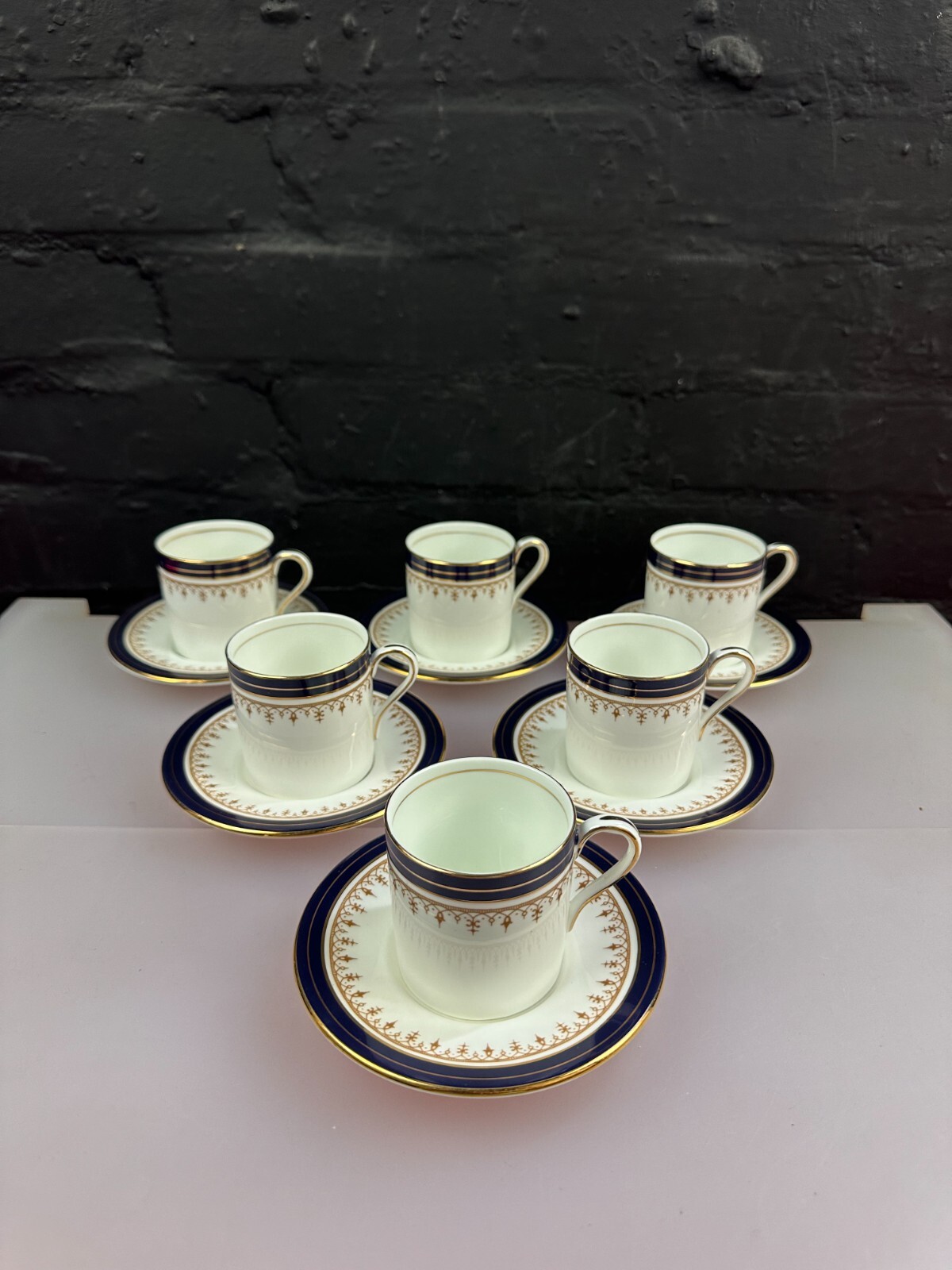 6 x Aynsley Leighton Coffee Cups / Cans and Saucers Set