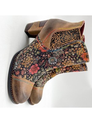 

L ARTISTE Женские коричневые кожаные ботильоны Goring Comfort Melvina на блочном каблуке, Коричневый, MELVINA-BRM