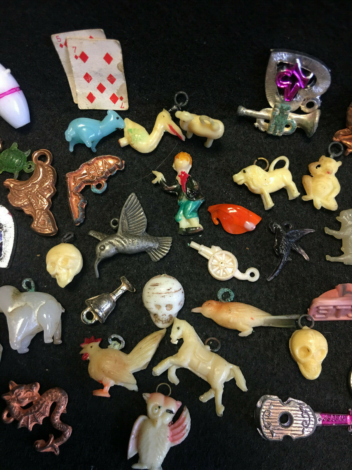 Vtg Celluloid Cracker Jack? Gumball Toy Charms Prizes Lot Hudson, Elephants Etc.