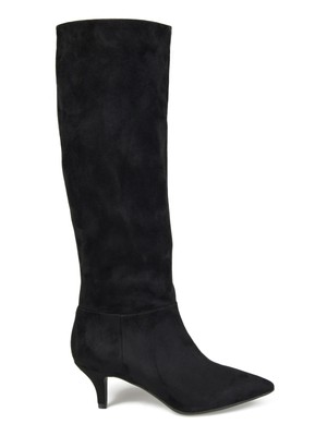 

JOURNEE COLLECTION Женские серо-черные сапоги Vellia Toe Kitten Heel Slouch Boot, Черный, VELLIA-WC