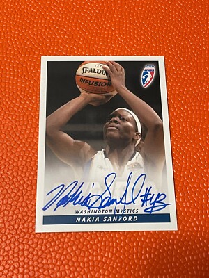 2007 Rittenhouse WNBA Nakia Sanford Autograph Washington Mystics Kansas Jayhawks