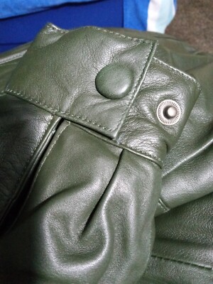 Excelled Leather Jacket w/Removable Hood Dk.Green Sz.XS