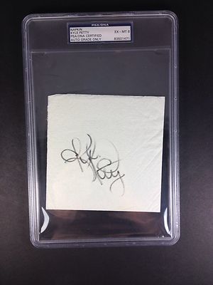 Kyle Petty Autograph Signed 5X5 Napkin ''Rare'' PSA/DNA Grade 6 EX-MT Slabbed