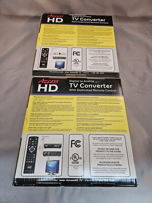 2 Digital to Analog TV Converters w/ Remote Control DTA1050D &DTA1080D Access HD