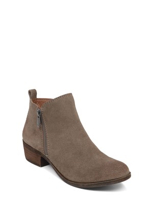 

LUCKY BRAND Женские серые кожаные ботильоны Basel с круглым носком на наборном каблуке 7,5 м, Серый, LK-BASEL