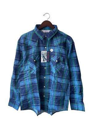 vintage five brother dakota plaid flannel shirt mens sz 2XL NOS NWT 80s USA made
