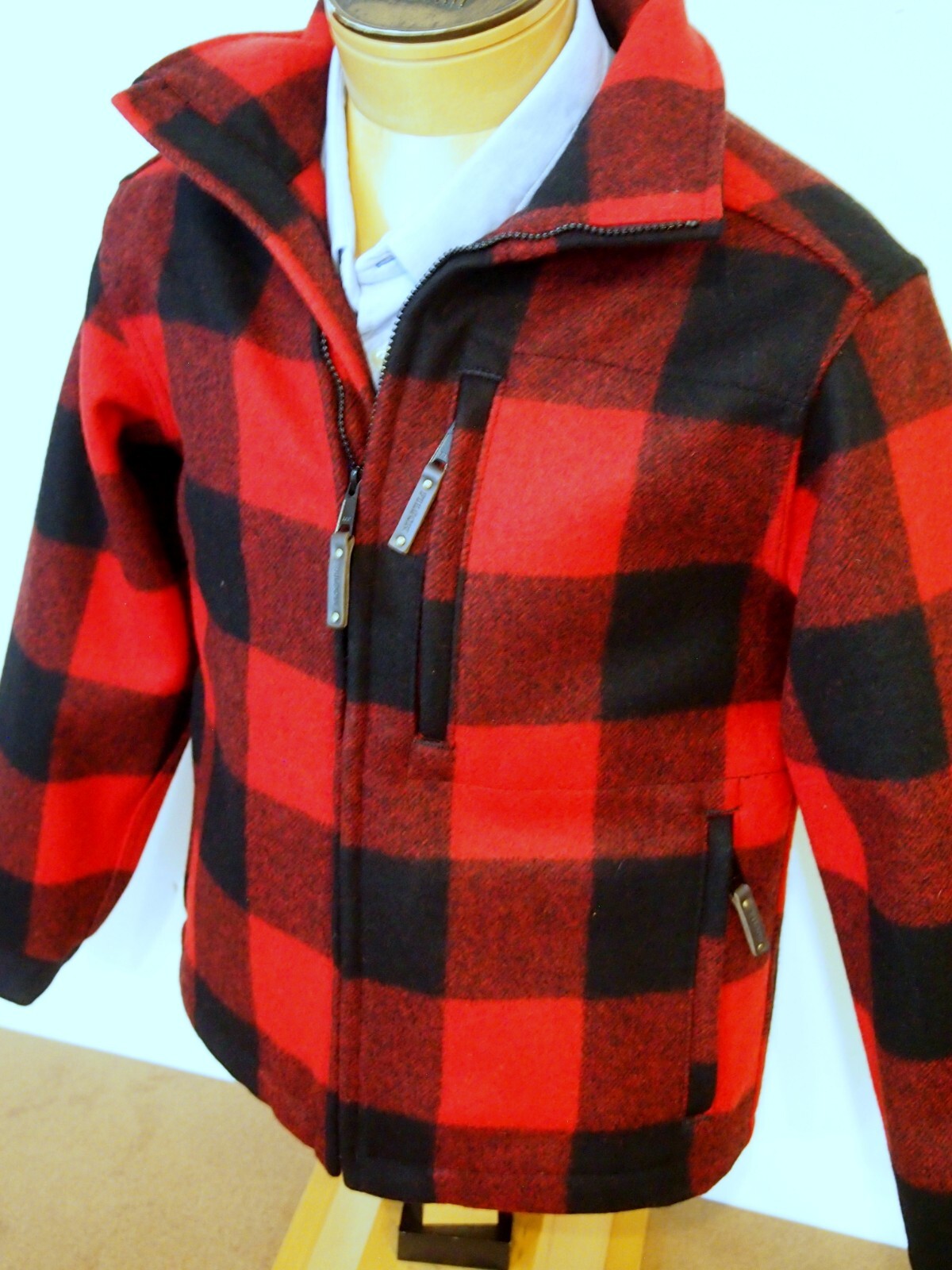 Pre-owned Filson Wool Red & Black Buffalo Plaid Mackinaw Field Jacket Xs $395 Usa Made