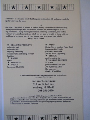 Starlette Witch Painting Pattern Packet by One Heart-One Mind-Halloween Witch