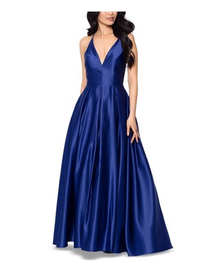 Женское темно-синее платье BLONDIE Illusion с лифом на бретельках сзади на бретельках-спагетти 1