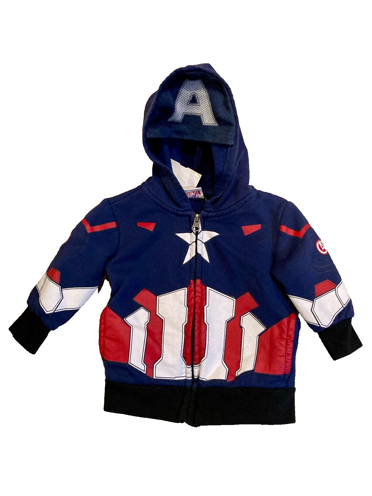 Marvel Captain America Full Zip Hoodie Boys Toddler 12M Disney Store Costume eBay
