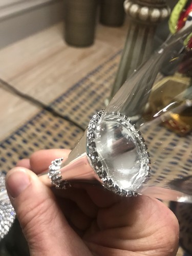 swarovski crystal champagne flutes