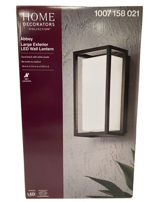 Home Decorators Collection Abbey Large Exterior LED Wall Lantern, Black