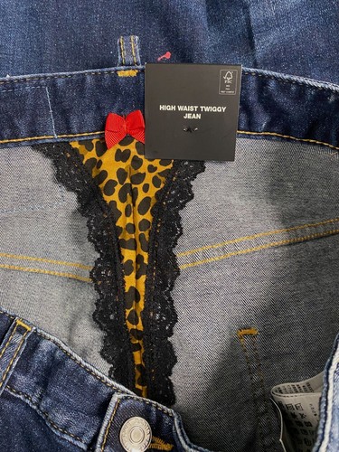 Pre-owned Dsquared2 $820  Women's Blue Splatter Distressed Twiggy Jeans Pants It 42/ Us 6