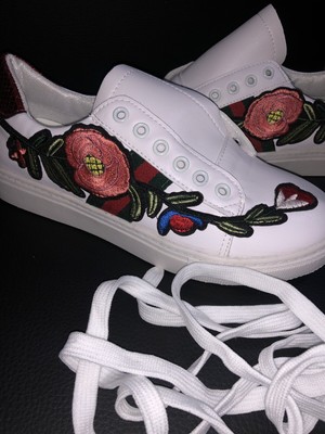 gucci floral trainers