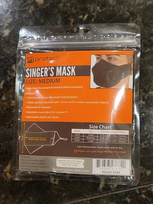 Protec Singer's Face Mask Model A344, Size Medium. 
