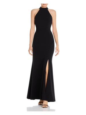 

AQUA FORMAL Женское черное эластичное платье с бретелькой на бретельках полной длины + расклешенное платье, Черный